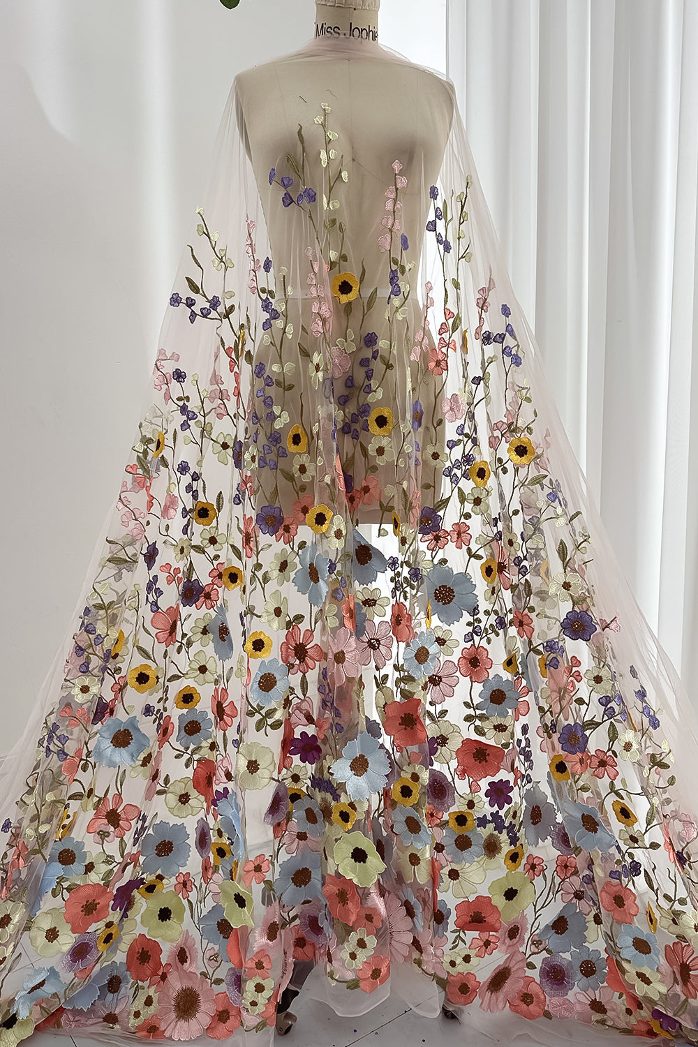 Multi-Color 3D Floral Lace Applique Multi-Color 3D Floral Lace Applique