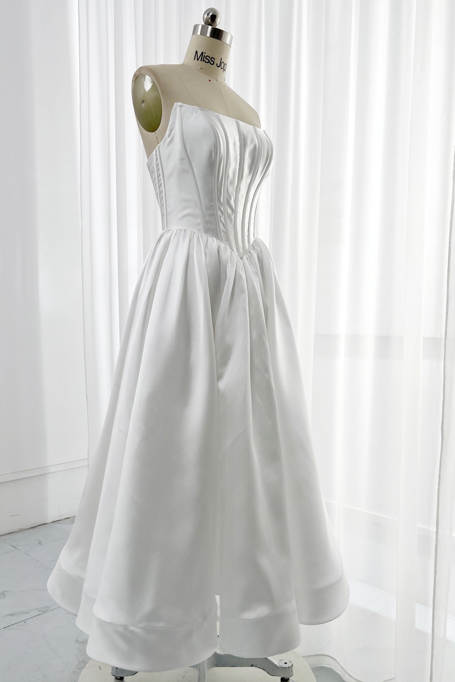 MissJophiel Lemon Blossom Strapless Corset Midi Vestido