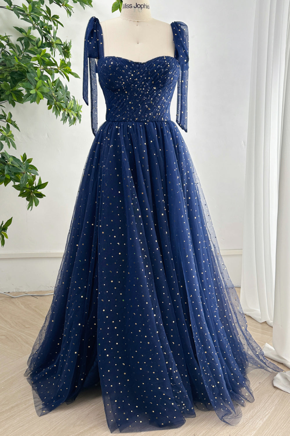 Tulle Star Bridesmaid Dresses MissJophiel Corset Dark Navy Tulle