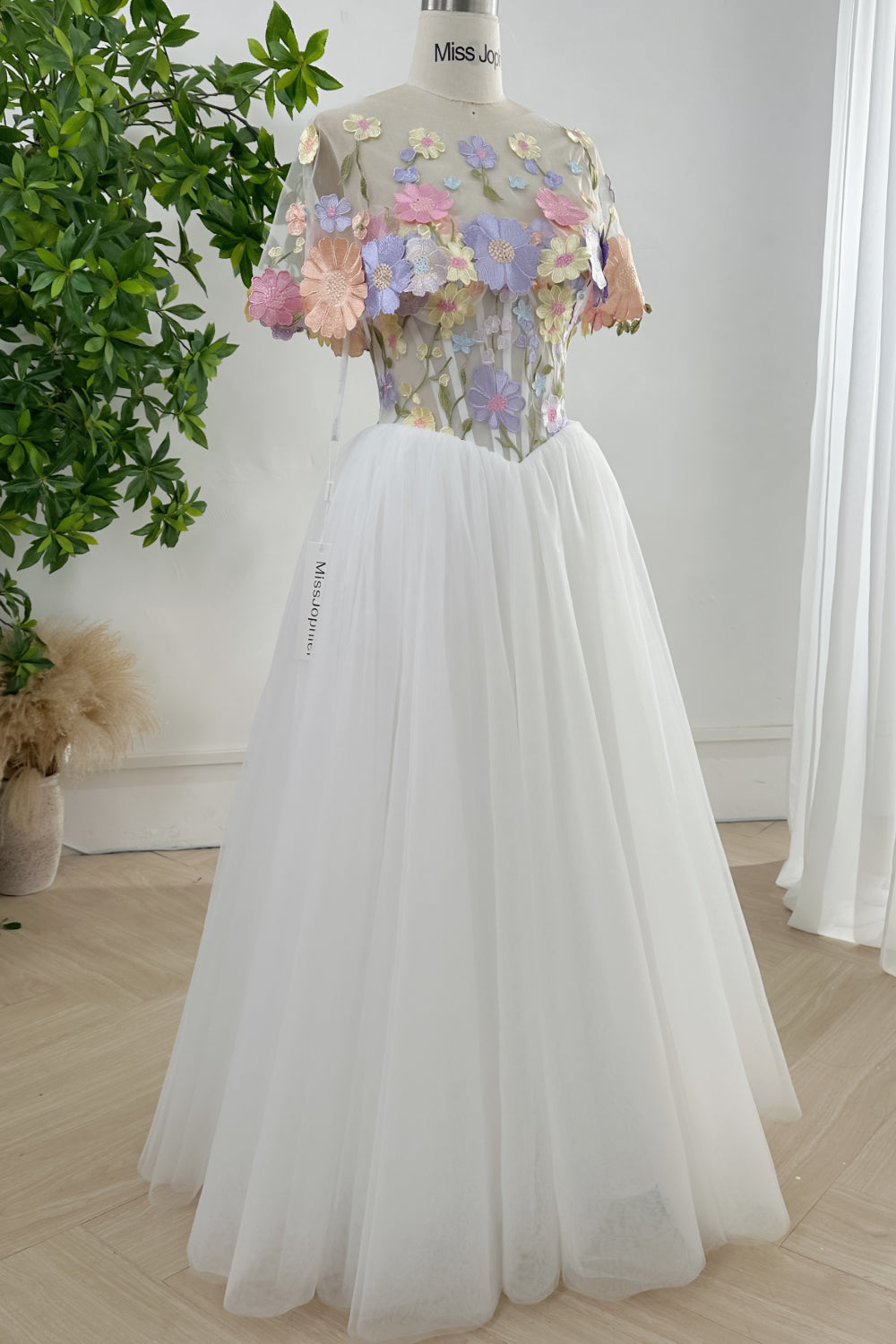 MissJophiel Strapless Corset Floral Tulle Long Dress with Cape Other ( Yellow/Lavender/Pink/Other) / Floor Length / US10 MissJophiel Strapless Corset Floral Tulle Long Dress with Cape Other ( Yellow/Lavender/Pink/Other) / Floor Length / US10