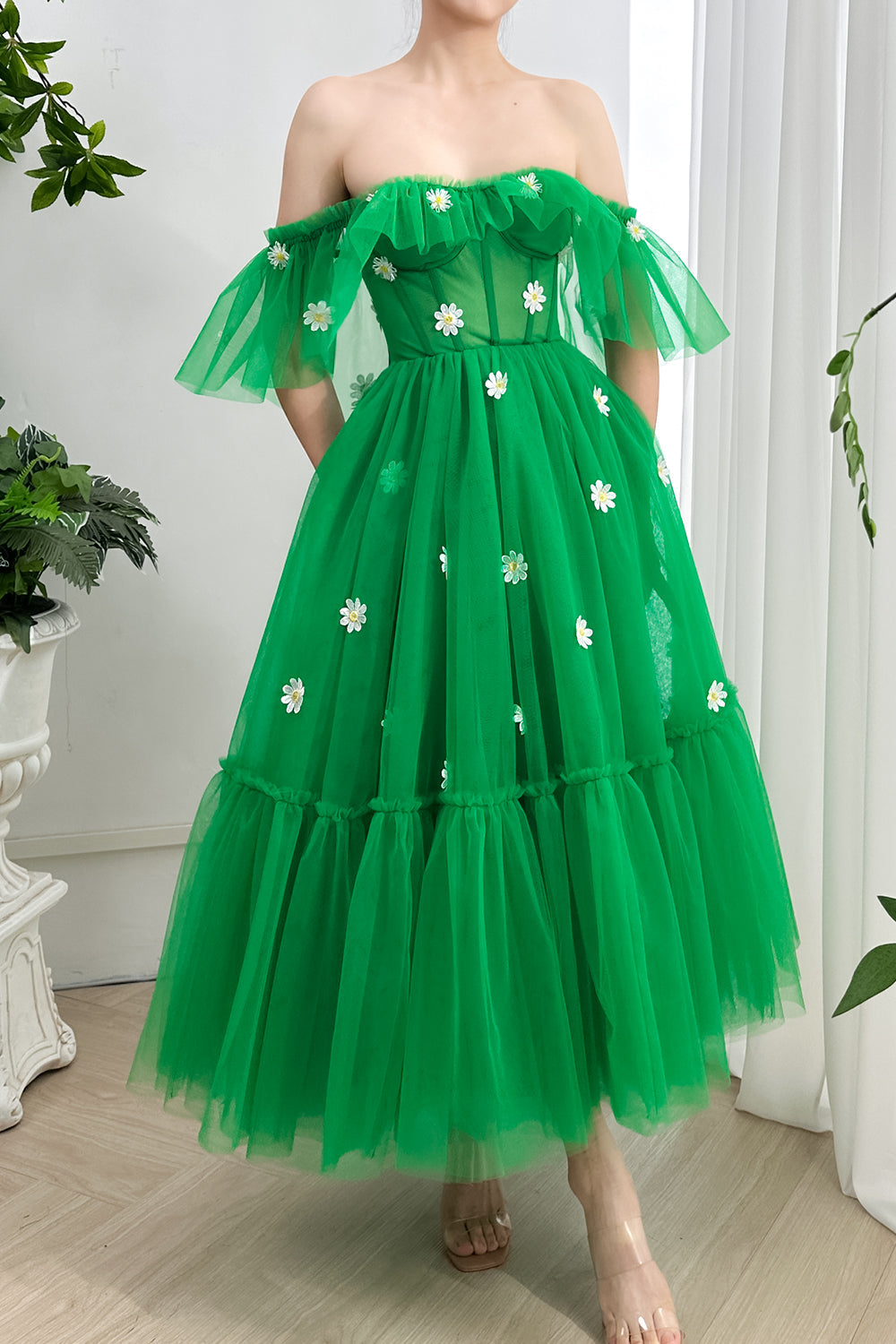 MissJophiel Corset Off The Shoulder Tiered Daisy Midi Dress Other / Tea Length / US2 MissJophiel Corset Off The Shoulder Tiered Daisy Midi Dress Other / Tea Length / US2