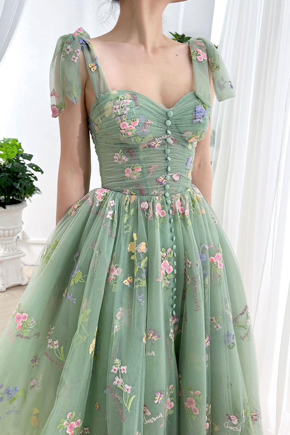 corset ties dress MissJophiel Corset Star Tulle Tie Straps Long Dress with side slit Other / Above Knee / Custom Size / Plus Size