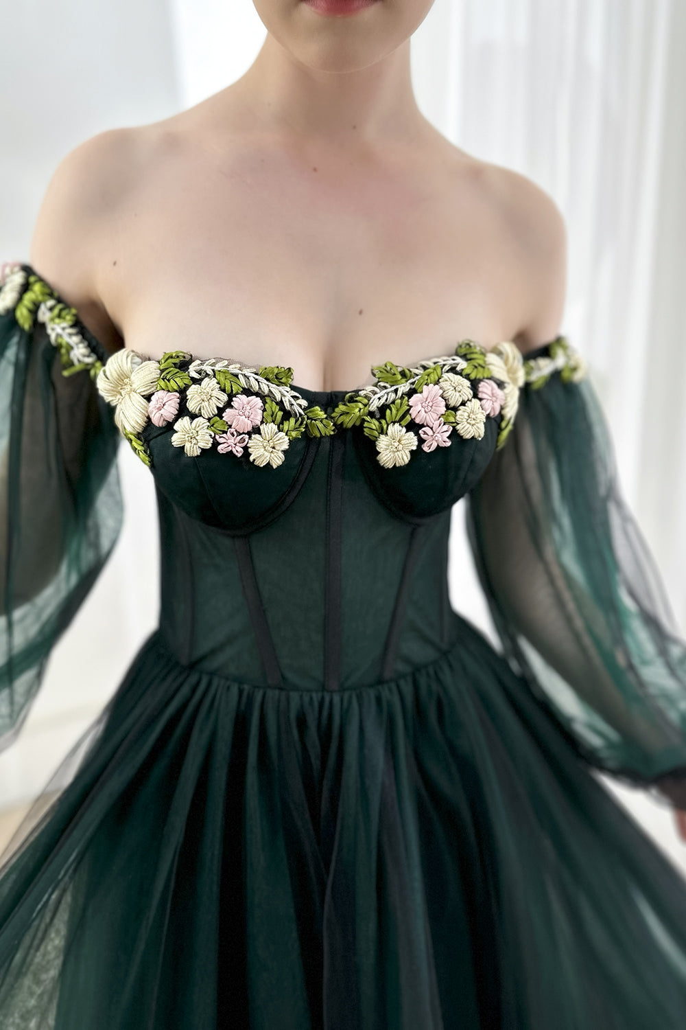 MissJophiel Corset Off the Shoulder Long Sleeves Prom Dress MissJophiel Corset Off the Shoulder Long Sleeves Prom Dress