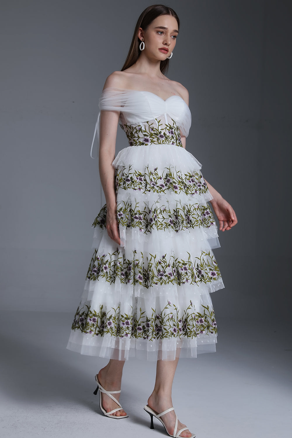 floral tiered corset dress Floral Tiered Dress With Corset Bodice 47282