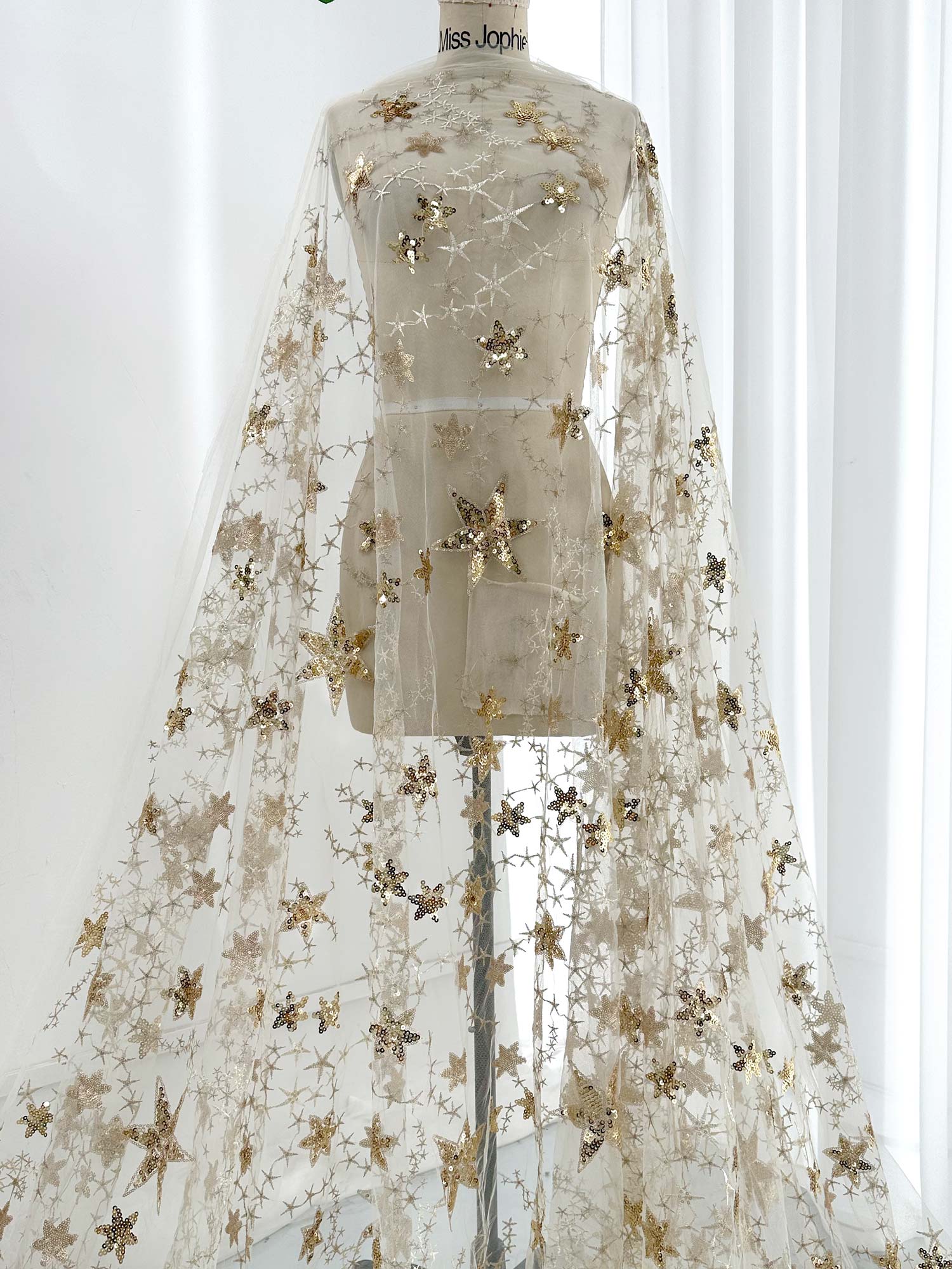 Gold Stars Tulle Fabric MissJophiel Gold Stars Tulle Fabric MissJophiel