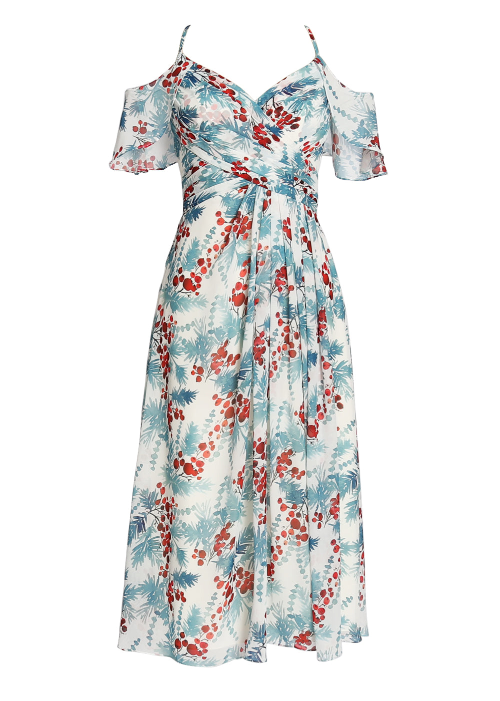 MissJophiel Women Cold Shoulder Sleeves Tea Length Dresses for Wedding Bride Party Bridesmaid Guest Casual Summer Attire Red / Tea Length / US20 MissJophiel Women Cold Shoulder Sleeves Tea Length Dresses for Wedding Bride Party Bridesmaid Guest Casual Summer Attire Red / Tea Length / US20