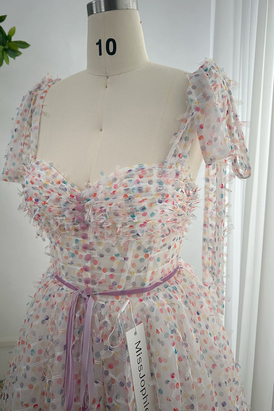 Polka Dot dress with 3/5 sleeves , hi low hem by JulissaDesigns Collections main image 1