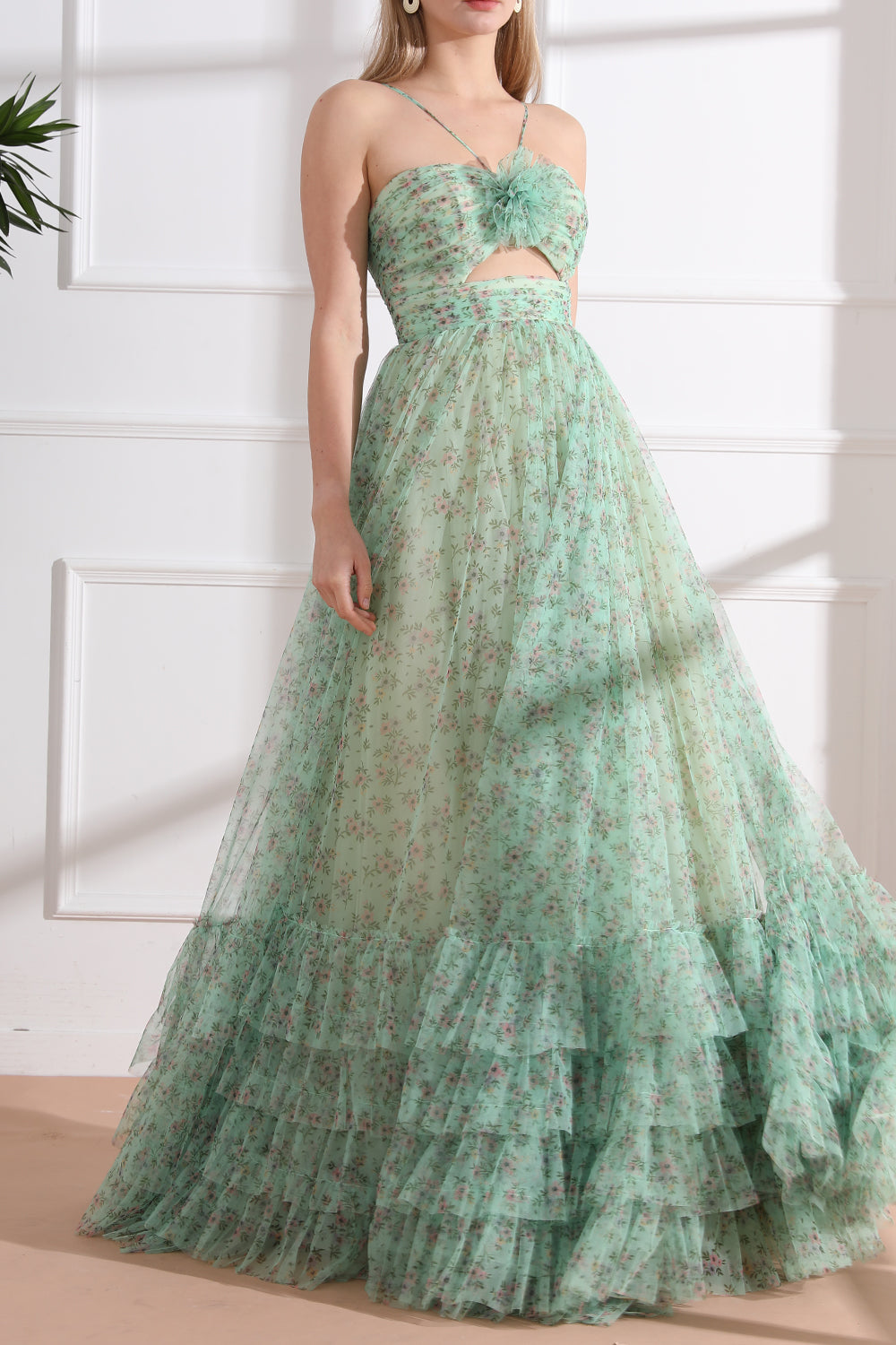 MissJophiel Cut Out Corset Floral Print Tulle Tiered Prom Dress Other / Tea Length / US6 MissJophiel Cut Out Corset Floral Print Tulle Tiered Prom Dress Other / Tea Length / US6