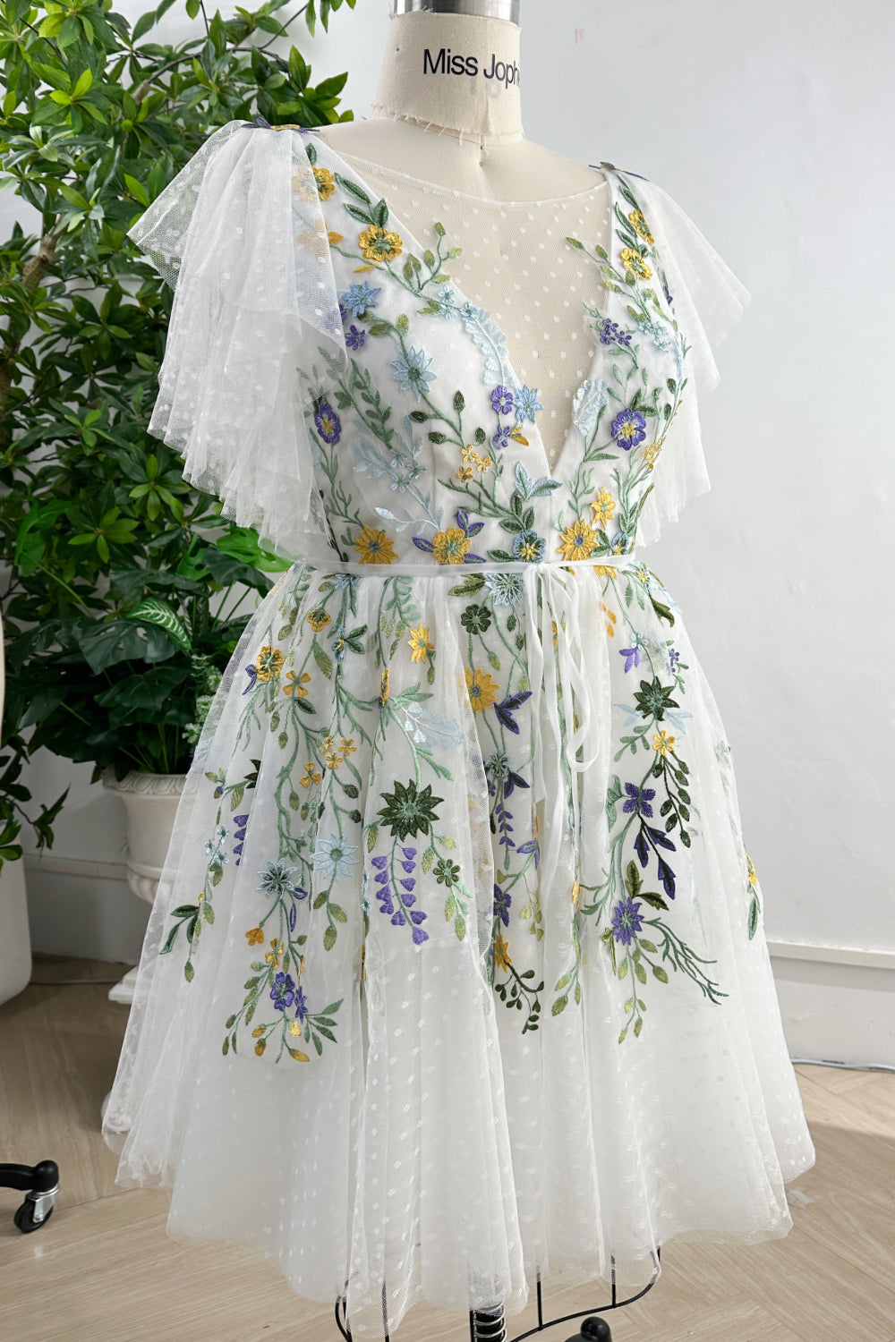 floral embroidery dress Luxury Long Evening Garden Vintage Formal Prom Bartolini Sleeveless 6 A Line Flower Embroidery Tulle