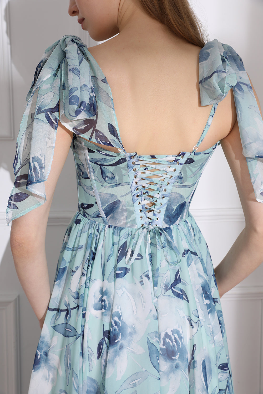 Strapless Applique Corset with Chiffon Skirt Dress_C1617 main image 0