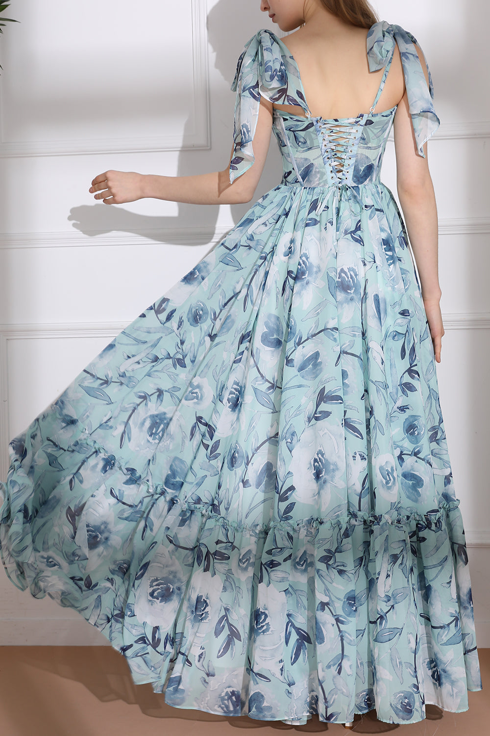 MissJophiel Spaghetti Straps Corset Floral Chiffon Tiered Dress Other / Above Knee / US16 MissJophiel Spaghetti Straps Corset Floral Chiffon Tiered Dress Other / Above Knee / US16