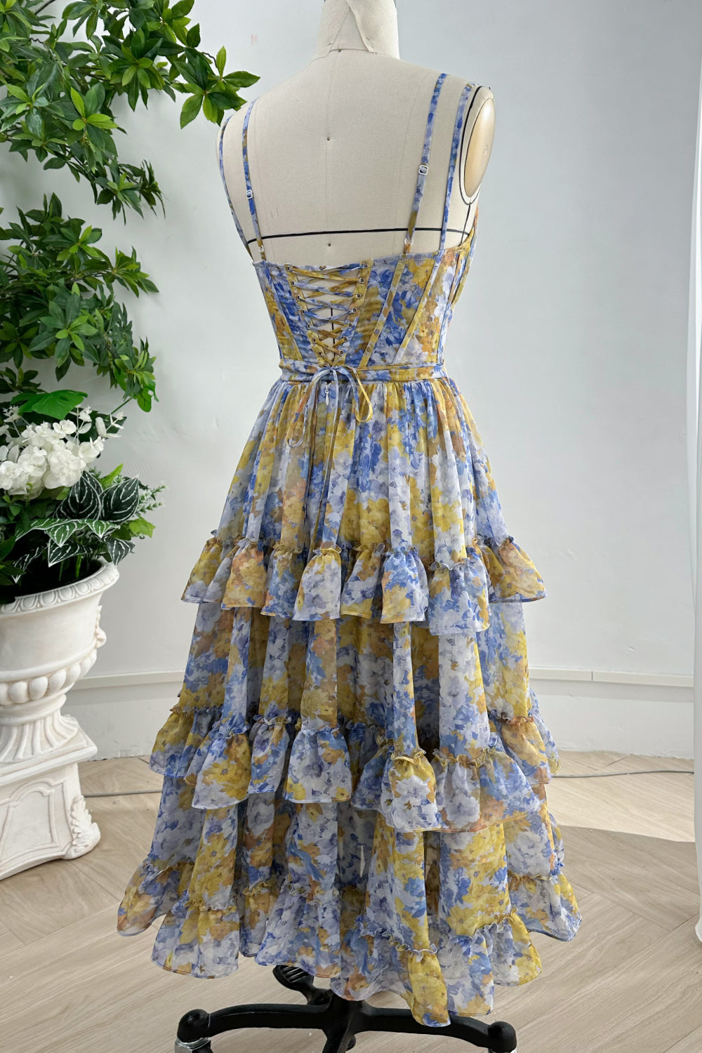michael kors floral chiffon tiered dress Michael Kors Floral Chiffon Tiered Dress Outlet