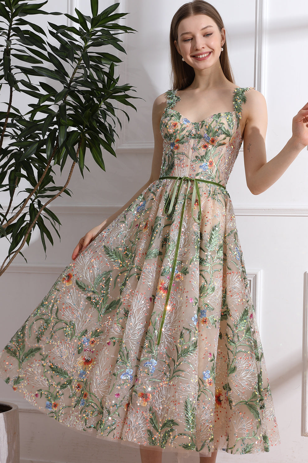 MIDI FLORAL CORSET DRESS MIDI FLORAL CORSET DRESS