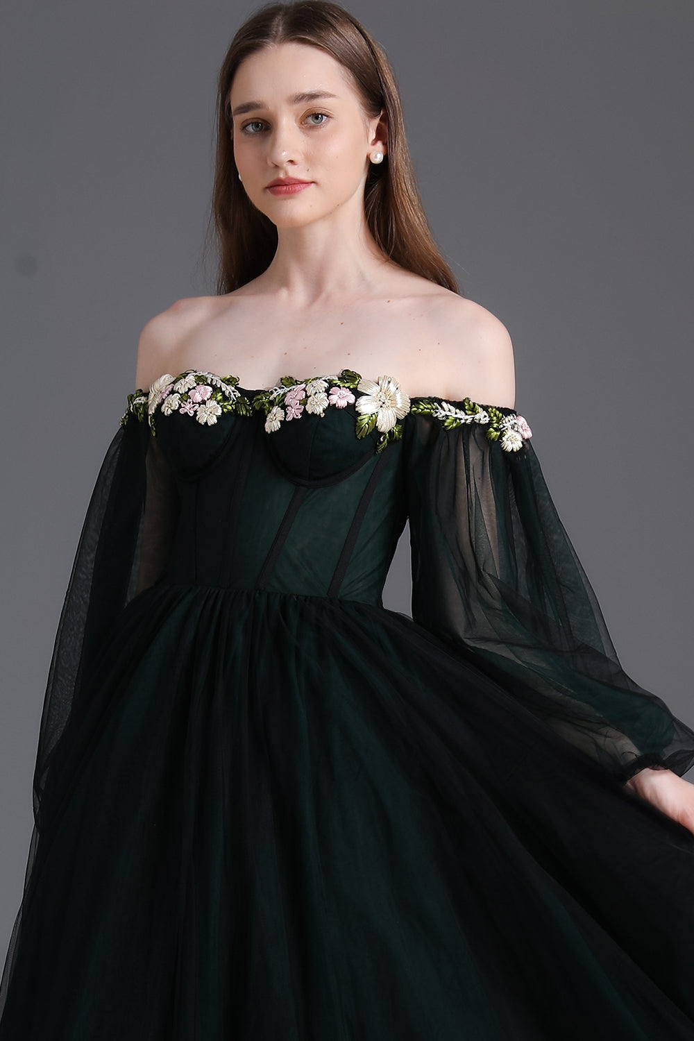MissJophiel Corset Off the Shoulder Long Sleeves Prom Dress MissJophiel Corset Off the Shoulder Long Sleeves Prom Dress