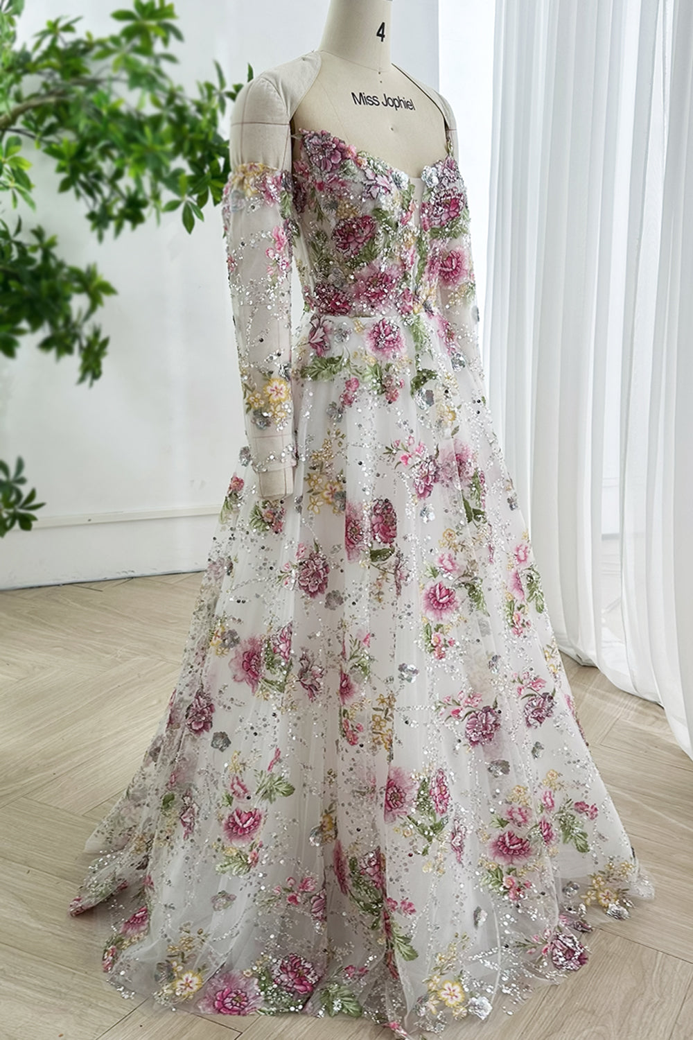 Threequarter angle floaty skirt floral-scatter meadow-inspired pastel harmony twinkle trail studio lighting curated scenery!!