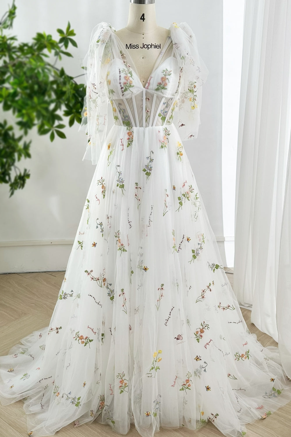 MissJophiel Infinity Corset Floral Embroidery Long Wedding Dress