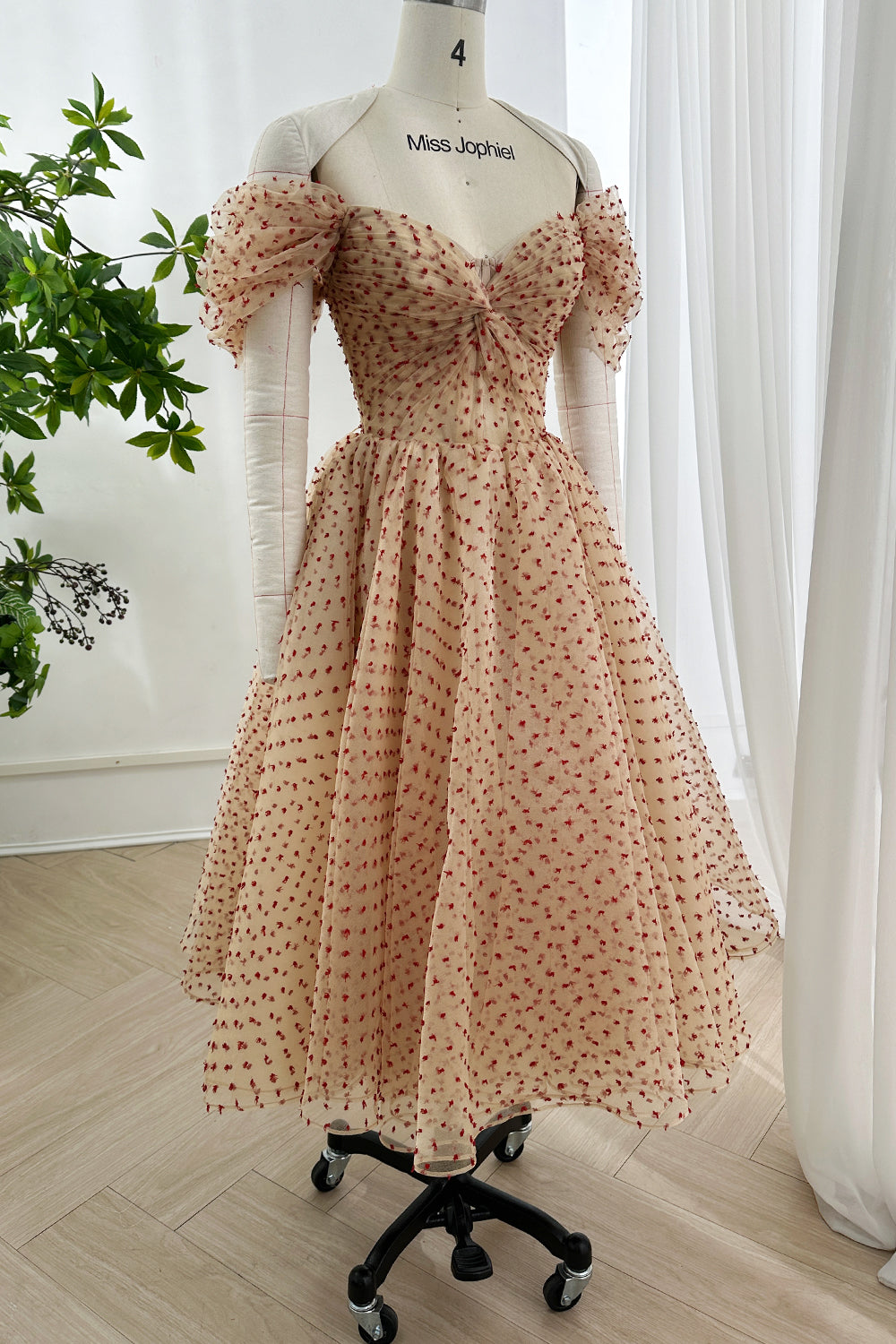MissJophiel Heart Polka Dot Tulle Midi Dress Custom Color / Above Knee / US4 MissJophiel Heart Polka Dot Tulle Midi Dress Custom Color / Above Knee / US4