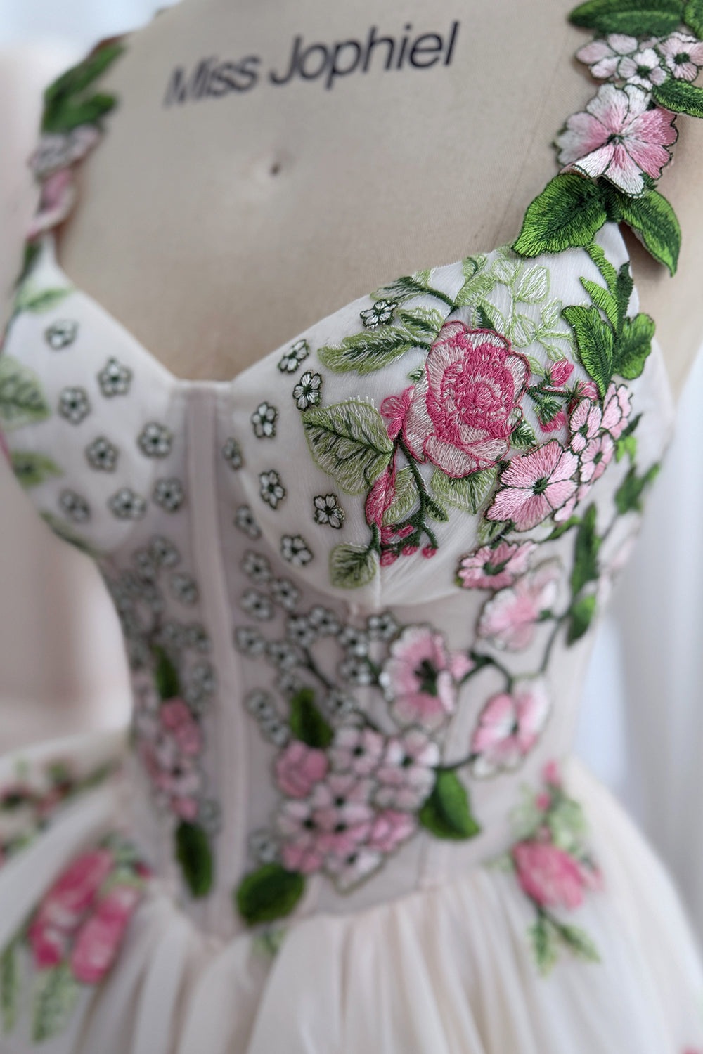 Spaghetti Straps V Neck Corset Mini Floral Wedding Dress