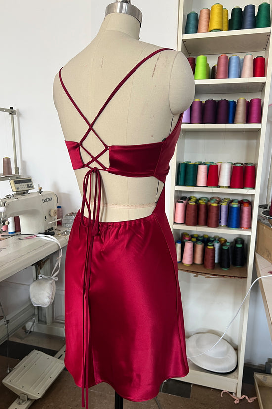 Sheath Spaghetti Straps Square Neck Sexy Dresses with Slit Mist main image 0