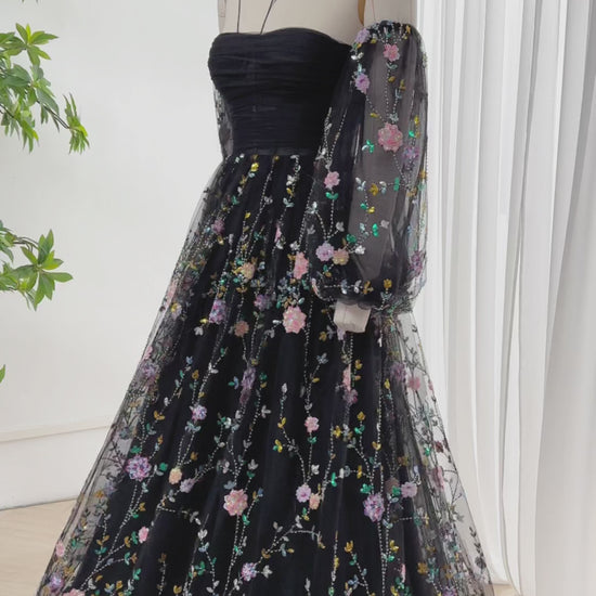 Making a corset sequin embroidered long black prom dress #sewing #fashion #creative #dress