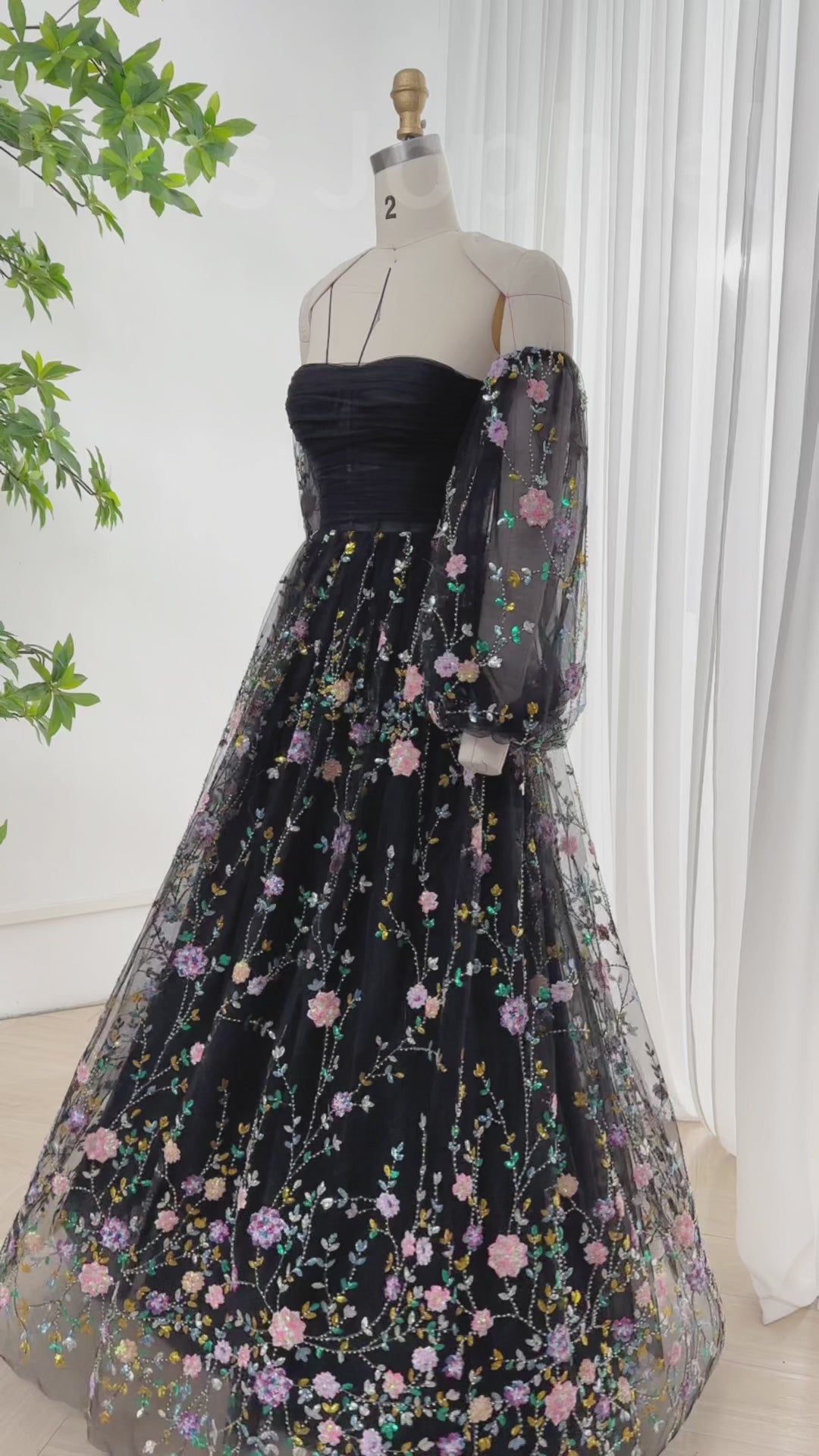 Making a corset sequin embroidered long black prom dress #sewing #fashion #creative #dress
