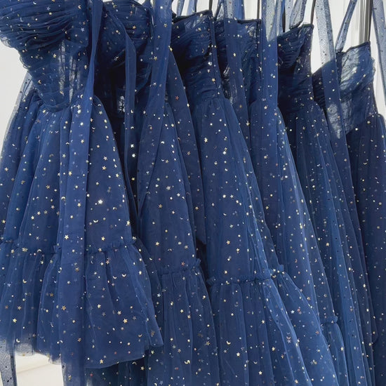 Custom order, dark navy tulle dress in different length. #dress #fashion #corset #promdress