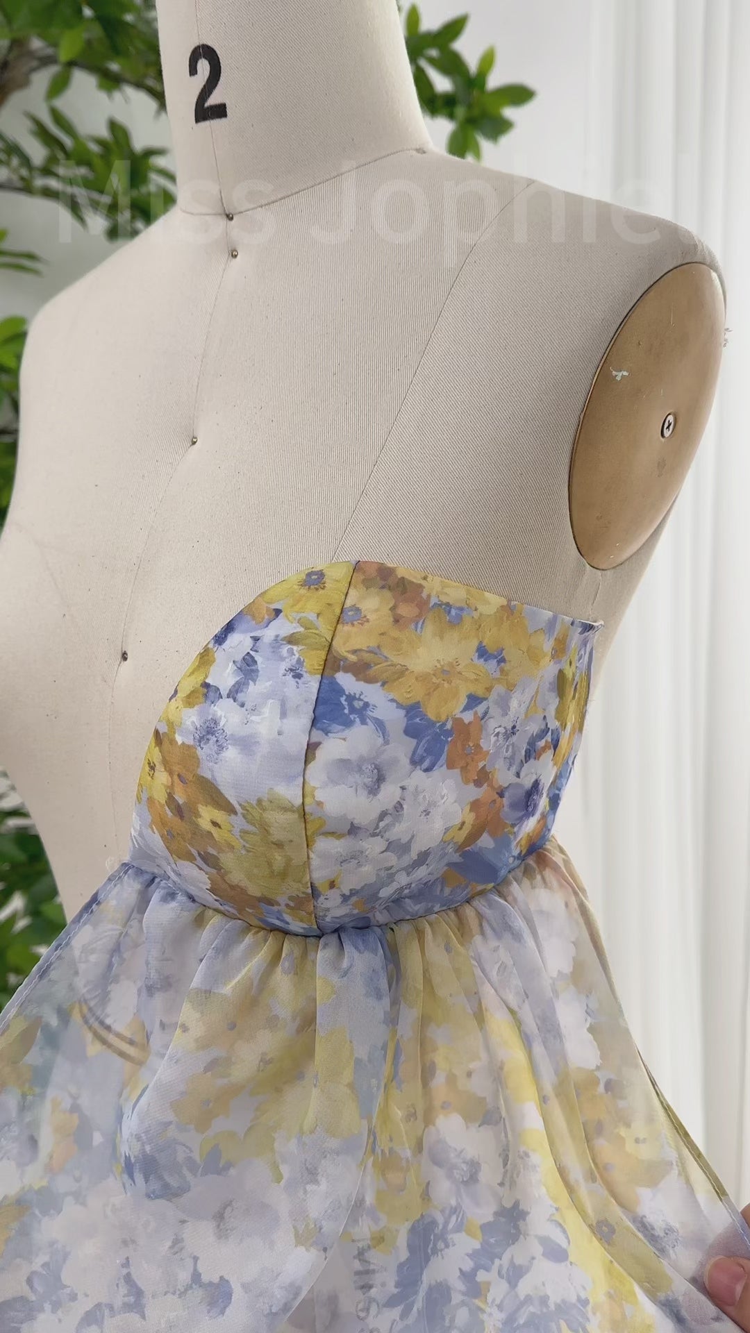Making a corset floral chiffon long dress with tiered skirt #fashion #creative #sewing #promdress