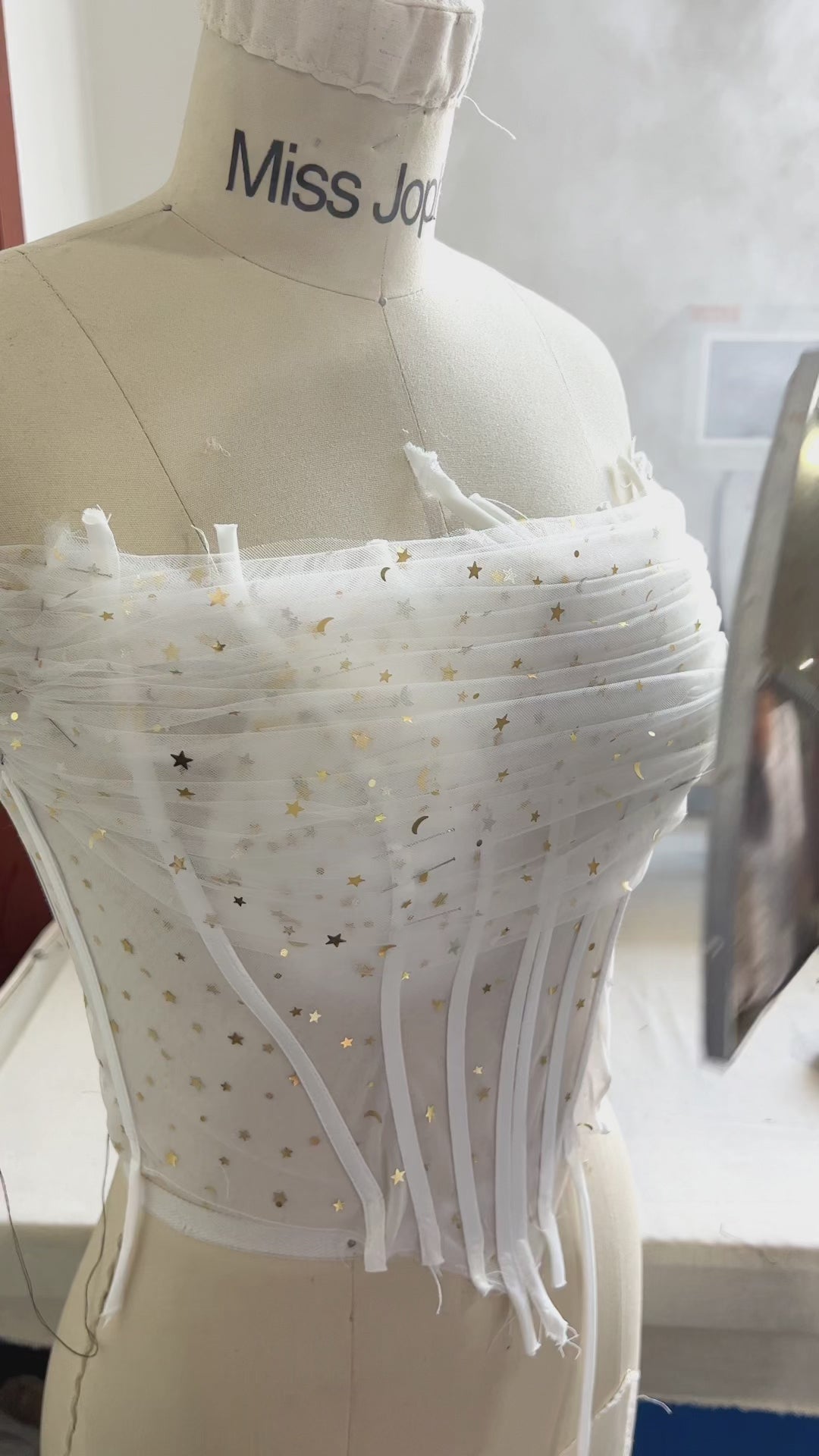 Making a strapless corset illusion mini dress #sewing #fashion #designer