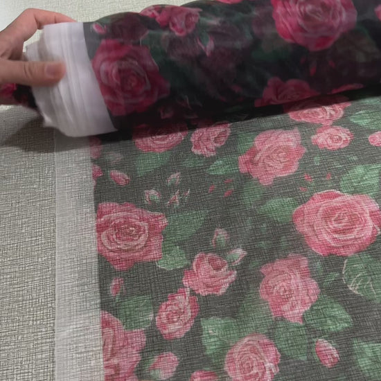 Making a rose floral print organza midi prom dress #prom #fashion #sewing