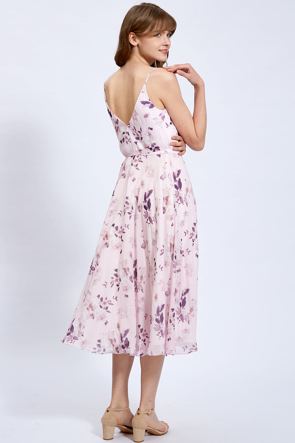 V Neck Sleeveless Midi Wedding Guest Dress Pink as Pictures / Floor Length / US12 V Neck Sleeveless Midi Wedding Guest Dress Pink as Pictures / Floor Length / US12