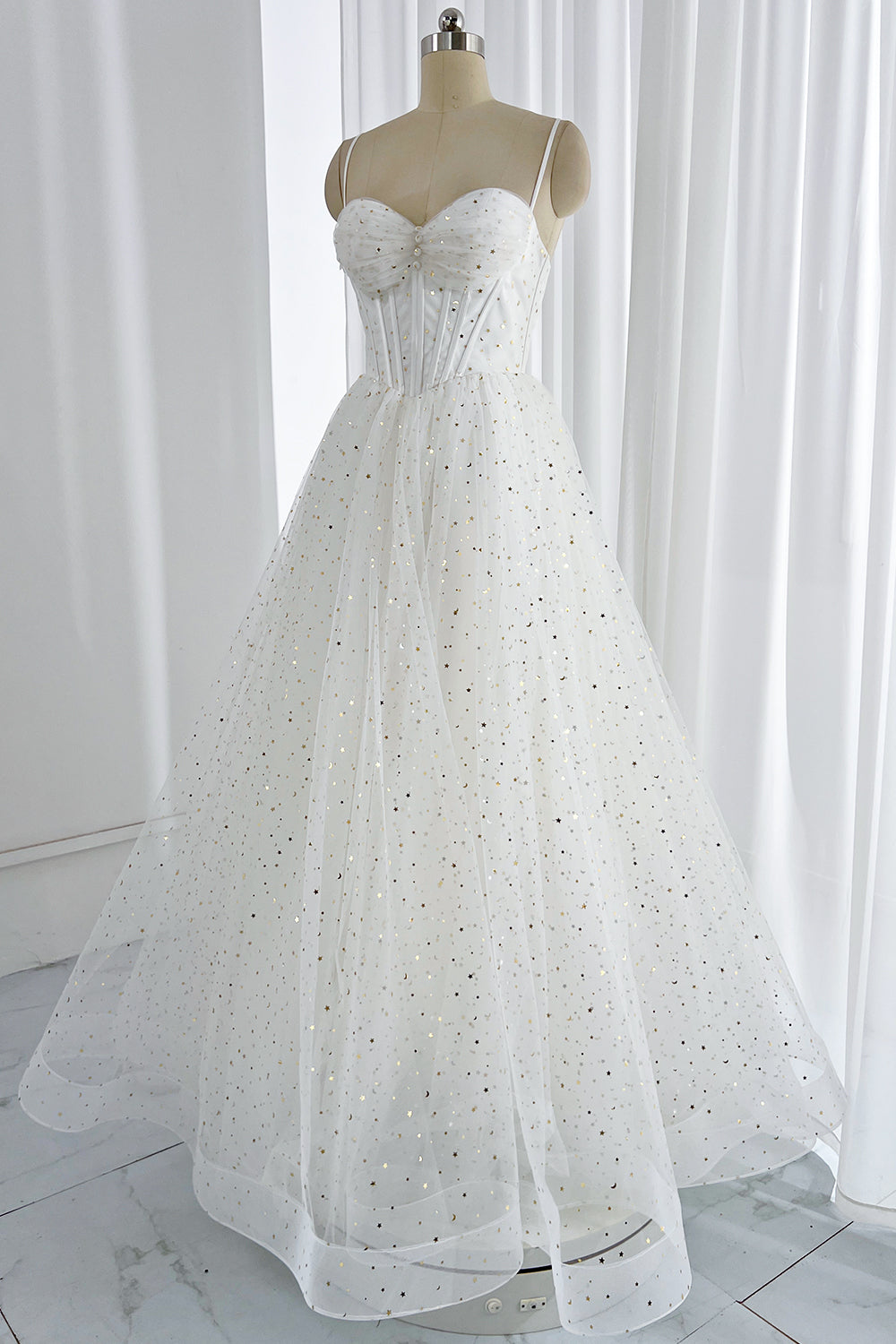 MissJophiel Lace Up Back Sweetheart Neckline Tulle Prom Dress Ivory / Above Knee / Custom Size