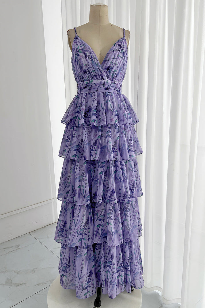 V-Neck Straps Daffodil Formal Dresses