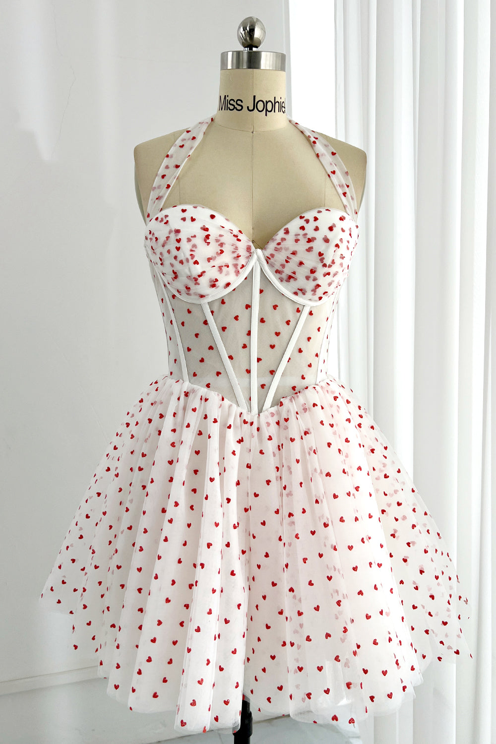 MissJophiel Sweetheart Tulle Mini Formal Dress with Removable Straps