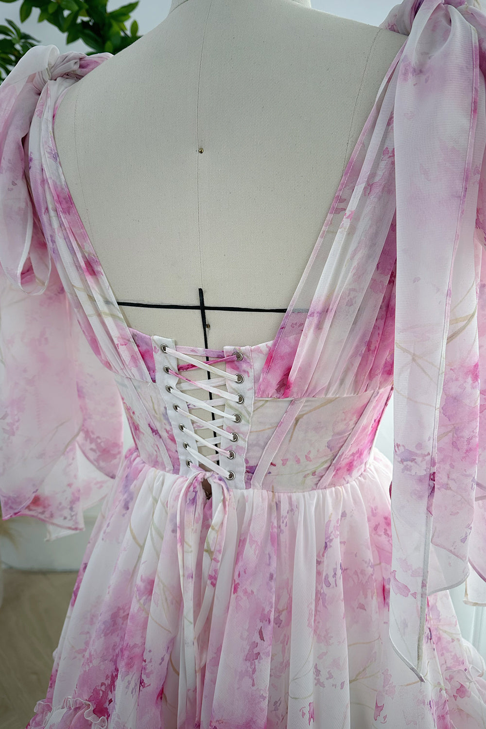 Same Way Floral Ruffle Hem Mini Dress - Pink - C$ 54