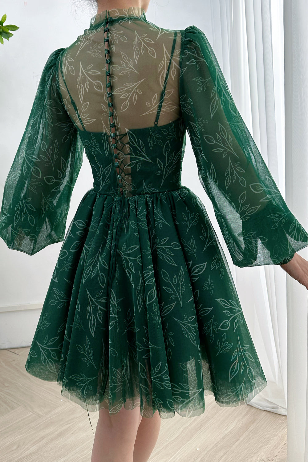 JO Long dress with floral print and V-neckline1