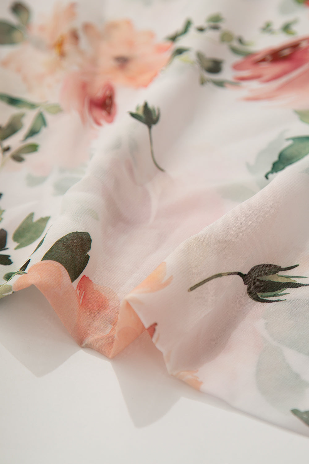 Moutan Peony Floral Chiffon Fabric H12