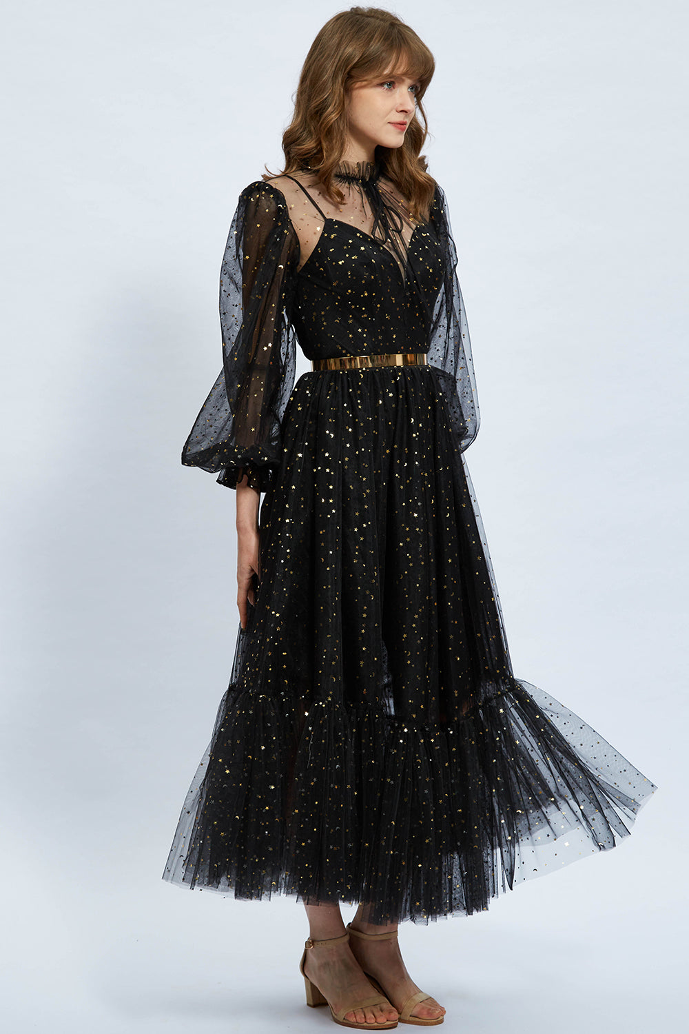 sequin tiered long sleeve tulle cocktail dress Leely Women Sparkly Navy Sequin Long Corset Prom Dress with Ruffles Mermaid Tiered One Shoulder Backless Tulle Military Ball Dress with Sleeves