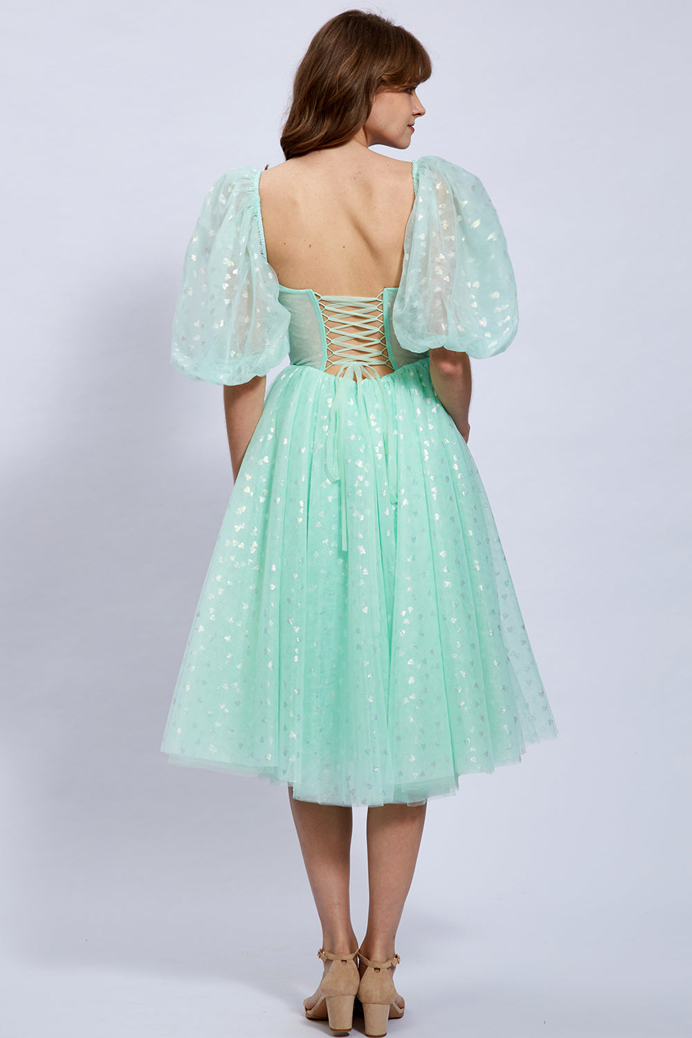 Green Mint Tea Length Dress