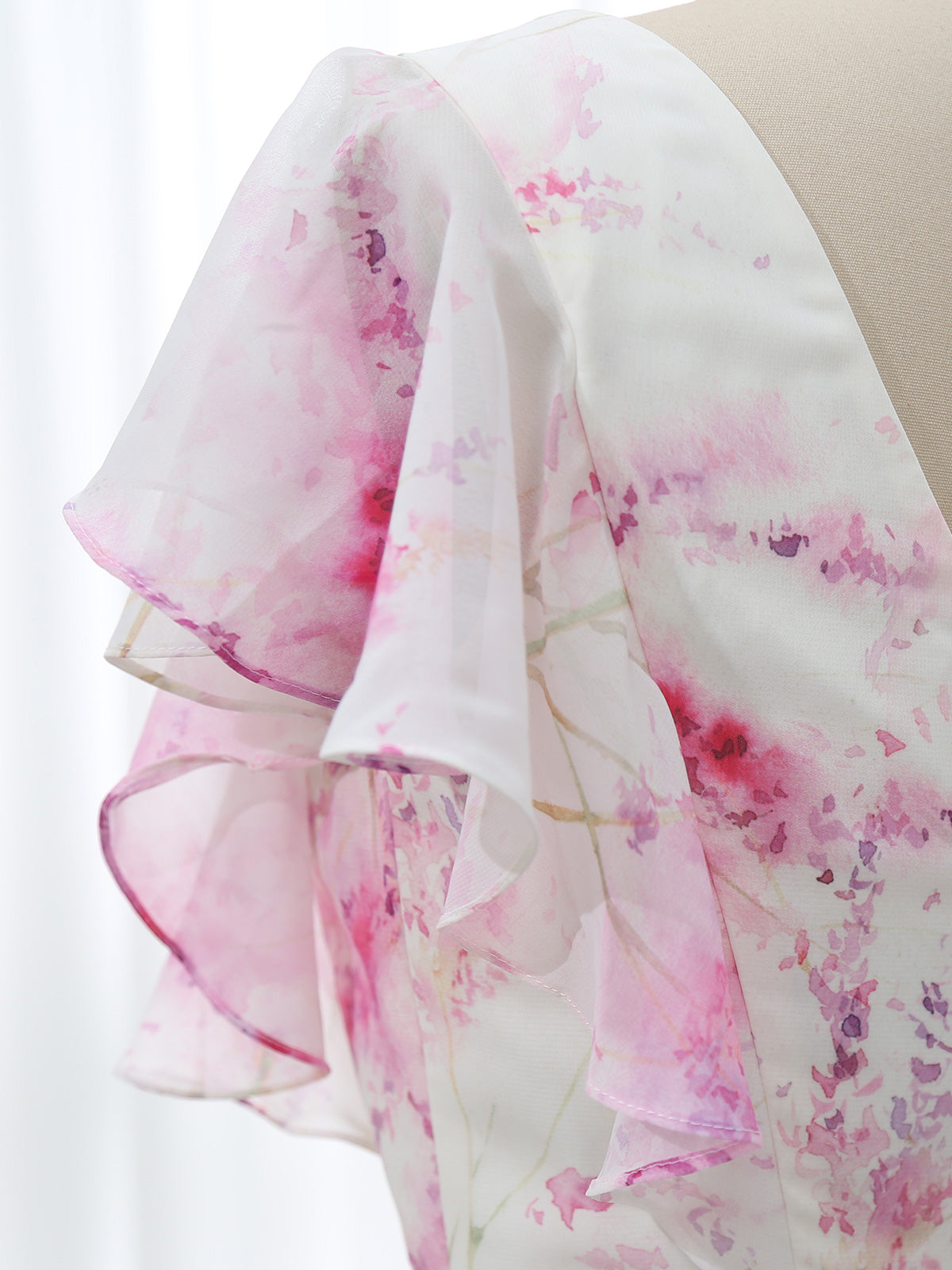 MissJophiel Women V Neck Ruffled Short Sleeve Floor Length Long Pink ... MissJophiel Women V Neck Ruffled Short Sleeve Floor Length Long Pink ...