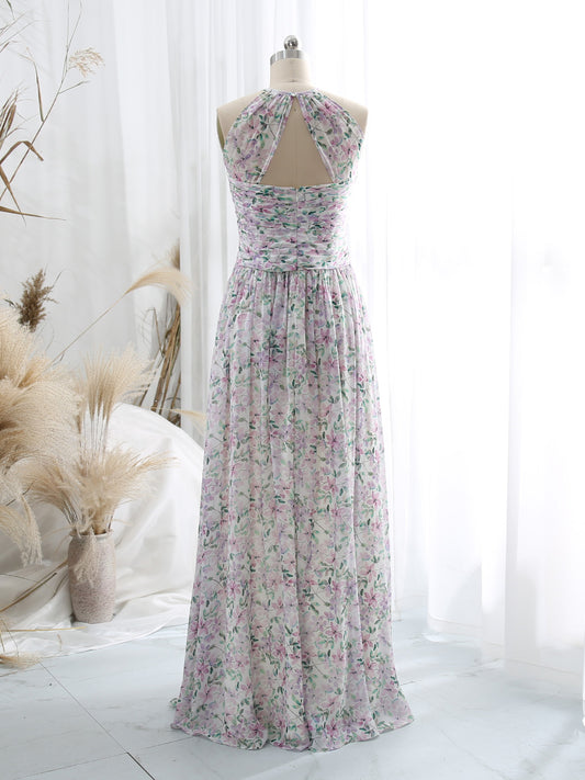 MissJophiel-Halter-Empire-Waist-Floor-Length-Long-Floral-Lavender-Wedding-Party-Bridesmaid-Dresses
