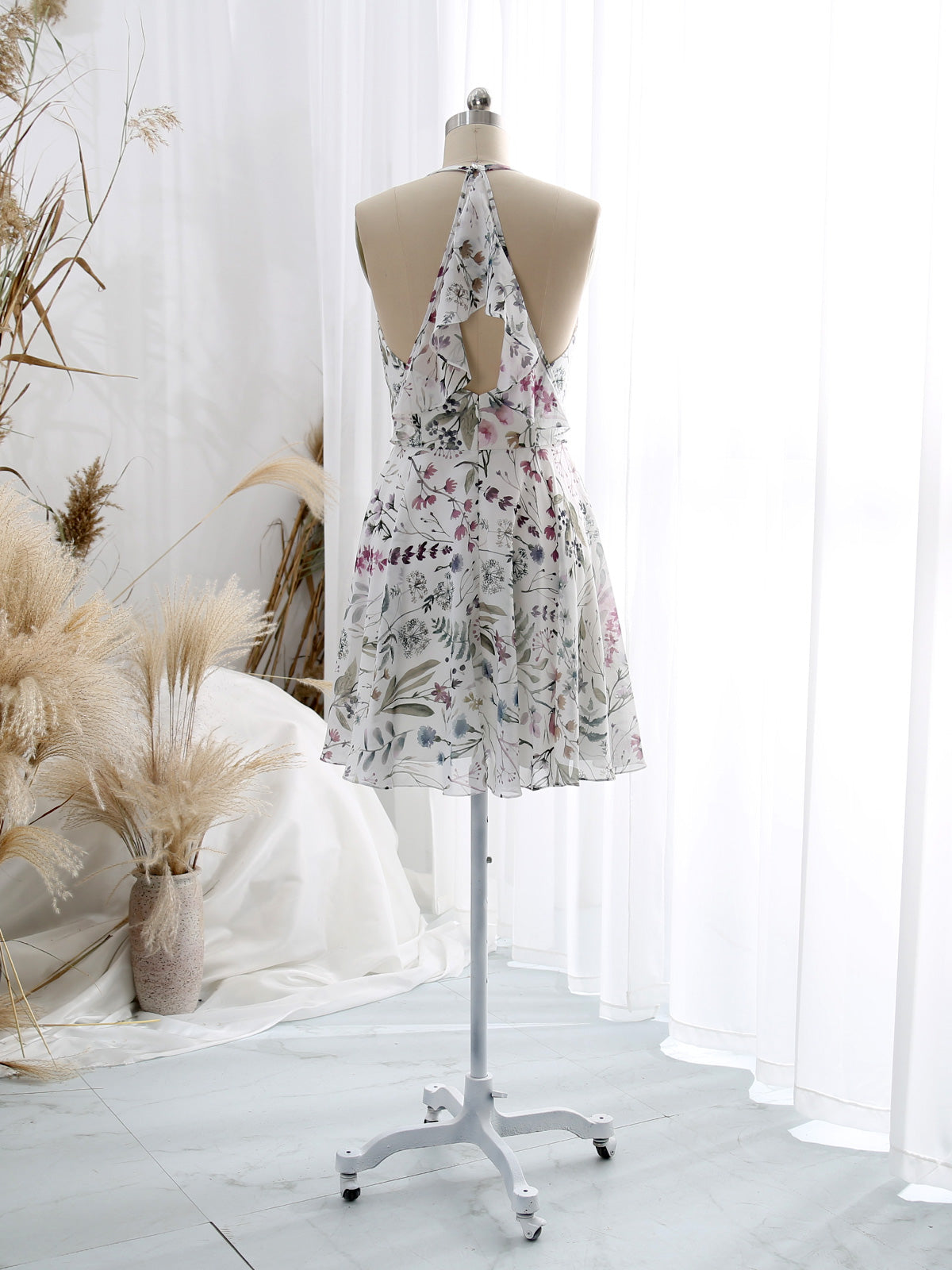 MissJophiel Women V Neck Short Knee Length Floral Cocktail Wedding Party Guest Dresses Lavender / Knee Length / US24 MissJophiel Women V Neck Short Knee Length Floral Cocktail Wedding Party Guest Dresses Lavender / Knee Length / US24